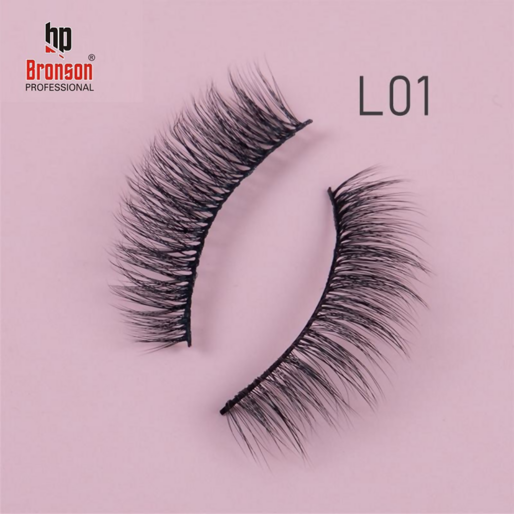 Bronson Professional Eyelash Set 3d False Long And Natural Eye Makeup - L01 - Dista