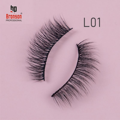 Bronson Professional Eyelash Set 3d False Long And Natural Eye Makeup - L01 - Dista