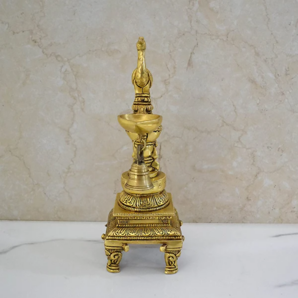 CraftVatika Brass Peacock Decorative Diya For Decoration - Dista