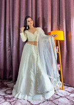 Thumbnail for Lehenga Mart Designer Bollywood Style Wedding Wear Lehenga Choli - White