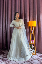 Thumbnail for Lehenga Mart Designer Bollywood Style Wedding Wear Lehenga Choli - White