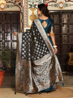 Thumbnail for Astita Teal Silk Saree