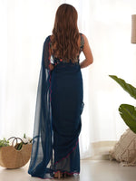 Thumbnail for Mitera Pure Georgette Embroidered Saree With Blouse Piece - Distacart