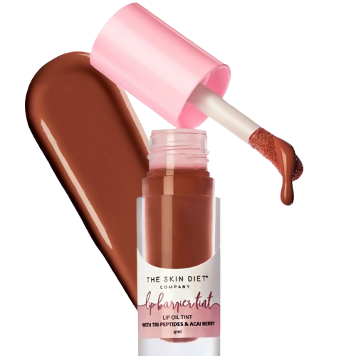 The Skin Diet Company Lip Barrier Tint High Shine Gloss Oil - Fall Brown - Distacart