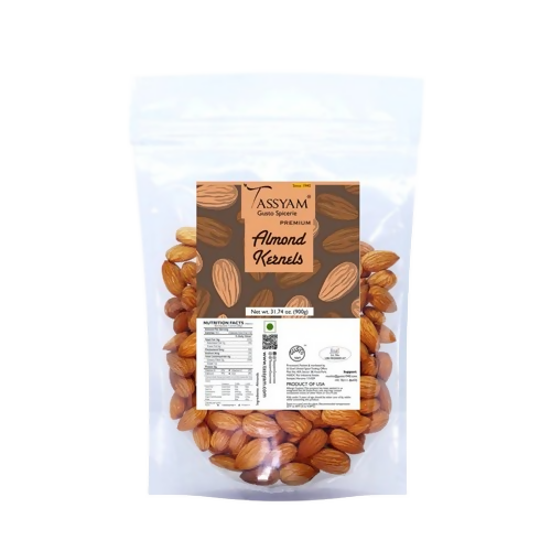 Tassyam Organics Premium Raw Almonds - Pouch - Distacart
