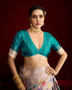 Thumbnail for Joban Fashion Multi Color Soft Silk Weaving Fabric With Digital Jamdani Print With Jacquard Rich Pallu & Blouse With Spring Tassels