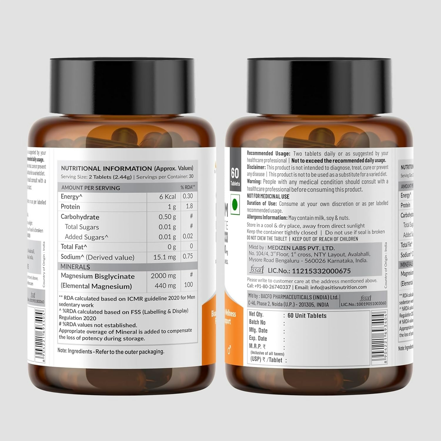 As-It-Is Atom Magnesium Bisglycinate Chelated Veg Tablets