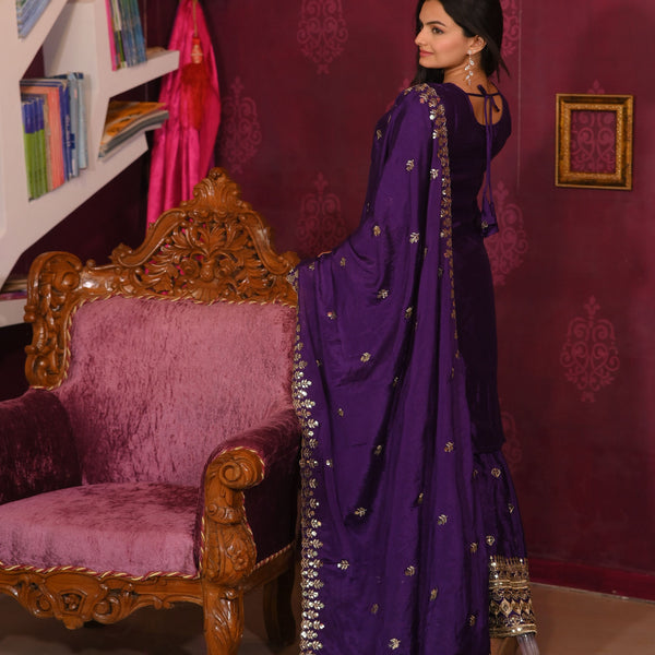 Lehenga Mart Designer Chinon Suit With Sequence Embroidered Work - Blue - Distacart