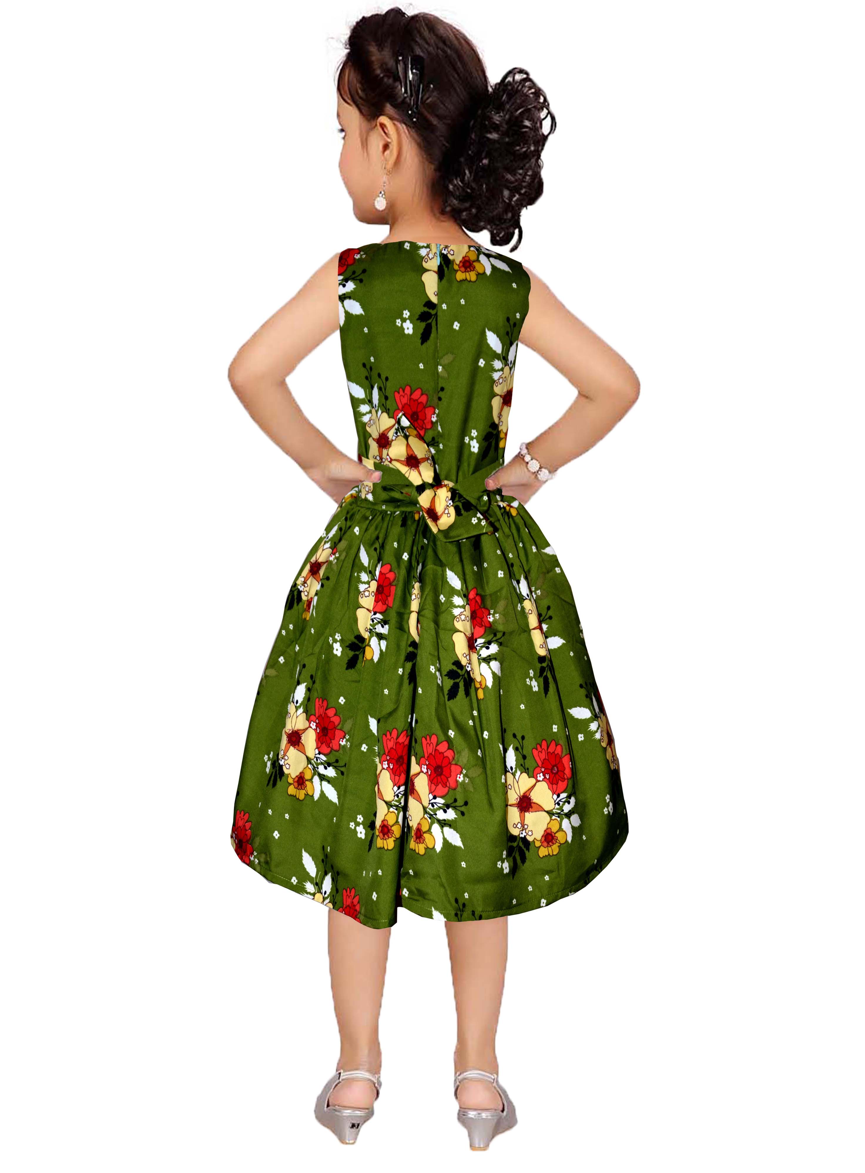 Asmaani Kids Party Wear Stylish Dresses, Perfect for Parties, Functions & Vacations - Green