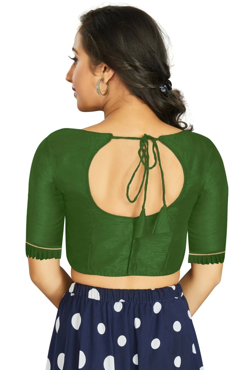 Aastha Fashion Women's Mehendi Art Silk Designer Party Wear Readymade Blouse - Distacart