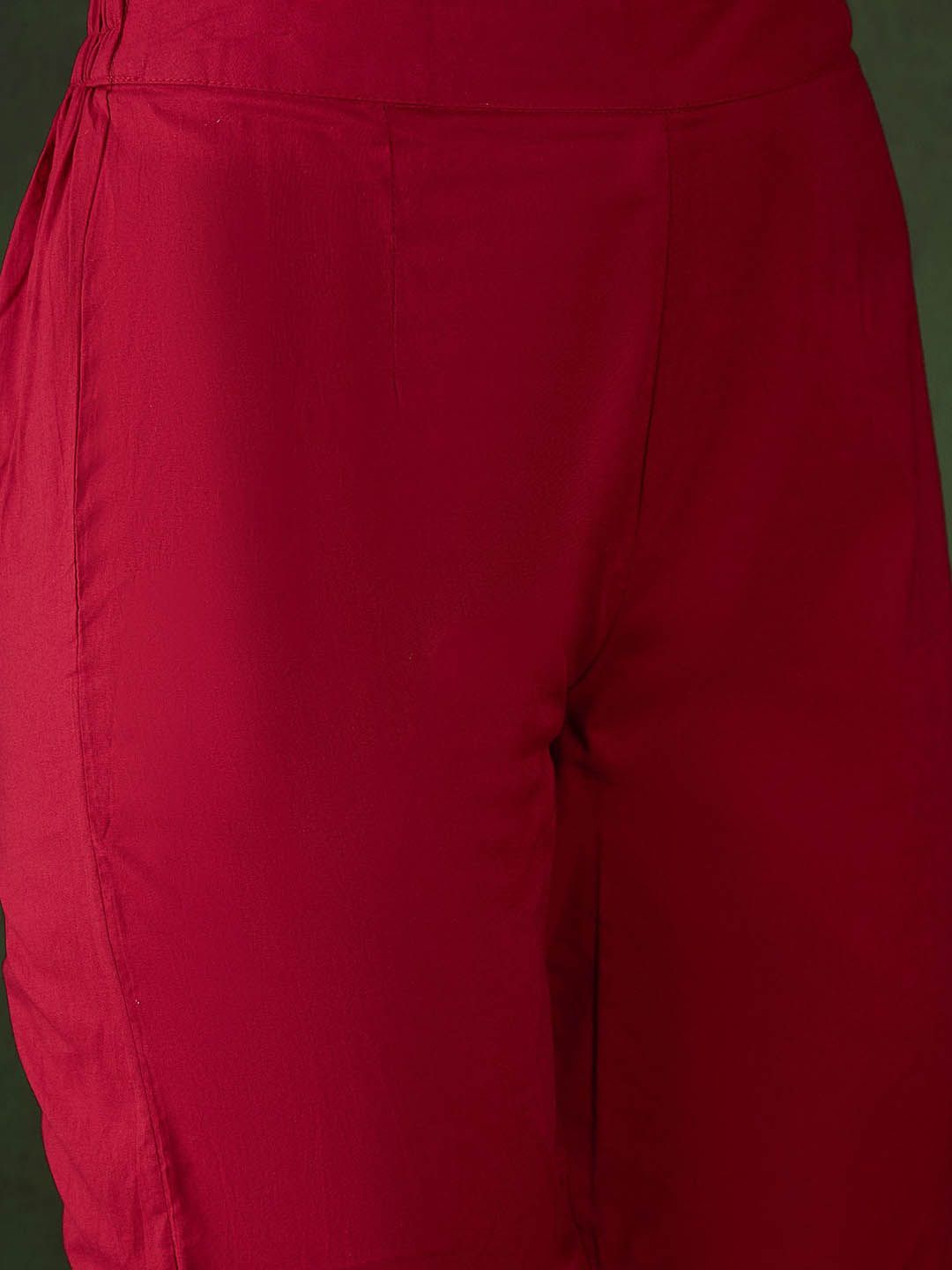 Sangria Embroidered Pure Cotton Kurta & Trouser With Dupatta