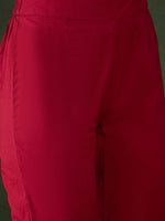 Thumbnail for Sangria Embroidered Pure Cotton Kurta & Trouser With Dupatta