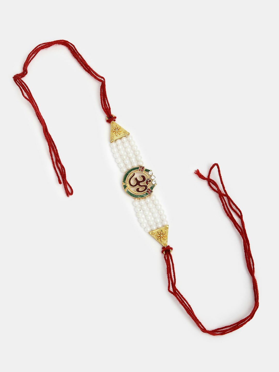 NVR Women & Men Set of 2 White Pearl Bhaiya Bhabhi Rakhi With Roli Chawal & Chocolate - Distacart