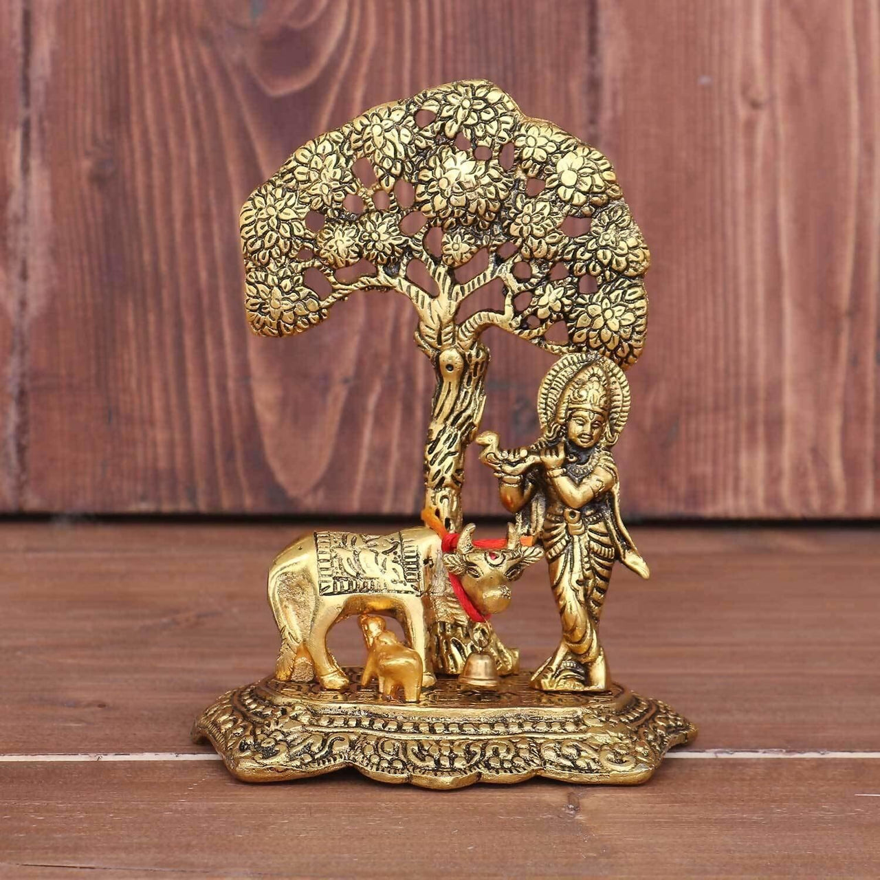 Chhariya Crafts Metal Krishna With Kamdhenu Cow - Distacart