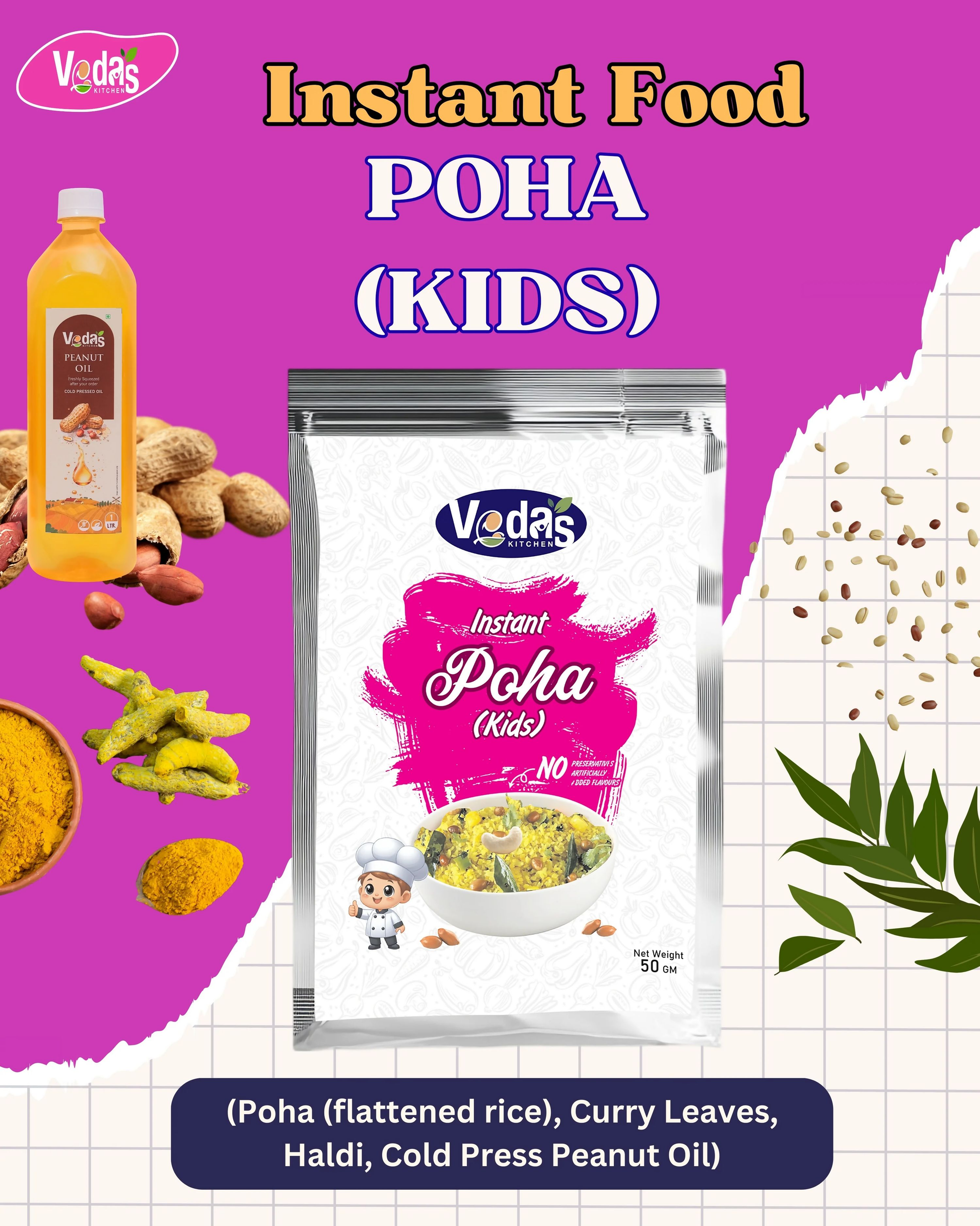 Vedas Kitchen Poha Instant (Kids) - Dista