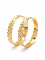 Thumbnail for NVR Women Set of 2 Leaf Design Gold Plated Kada Bangle - Distacart