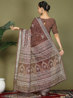 Thumbnail for Astita Cotton Brown Saree