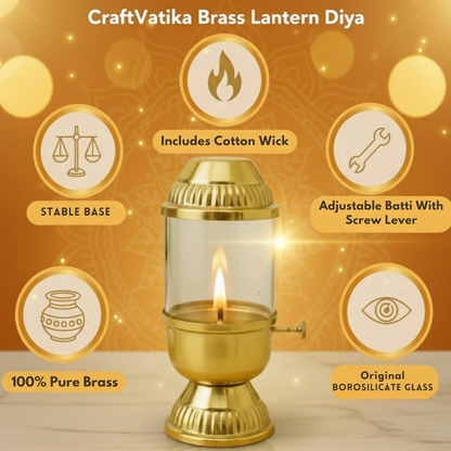 CraftVatika Pure Brass Akhand Diya - Dista