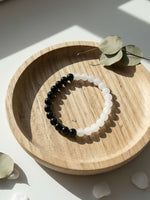 Thumbnail for NVR Unisex Black & White Crystal Beaded Bracelet - Distacart