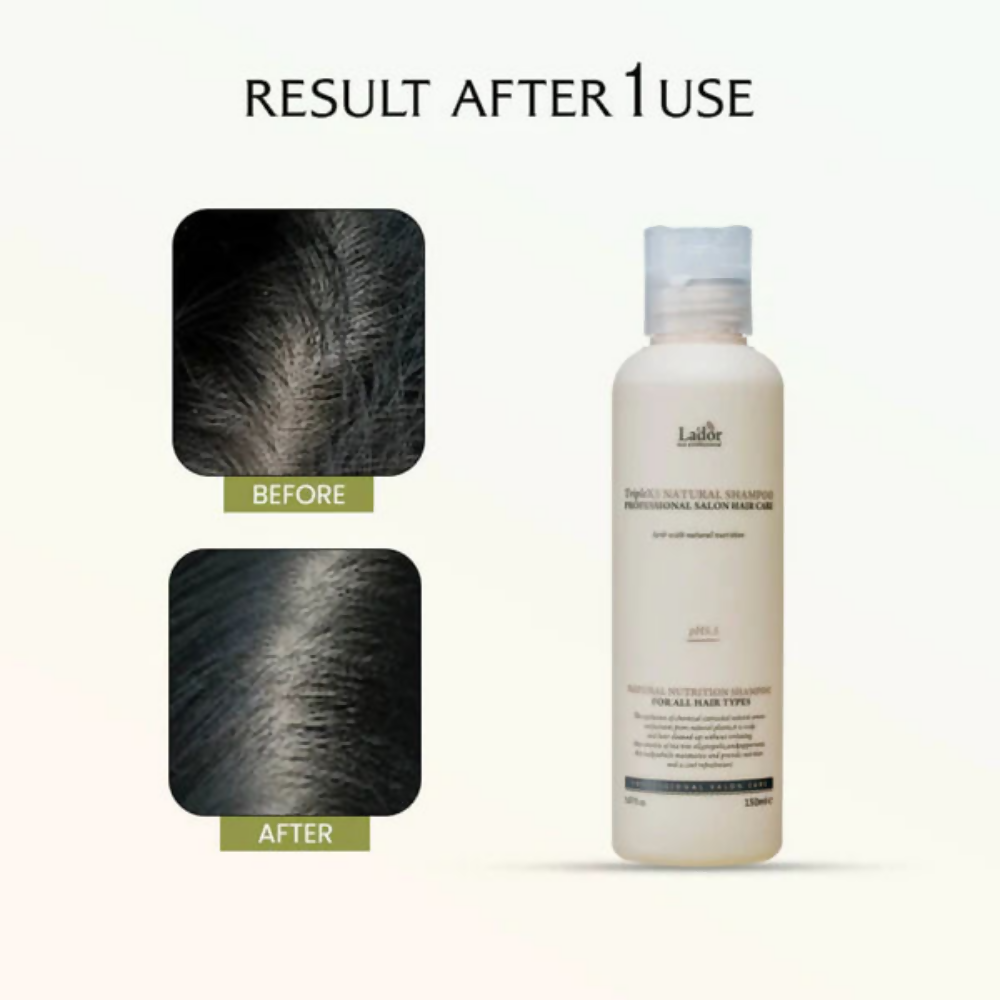La'dor Triple Natural Shampoo - Hypoallergenic, Vegan, Mild Formula for Sensitive Scalp & Dry Hair - Distacart