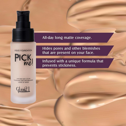 Glam21 Pick Me Matte Foundation - Light Natural - Distacart