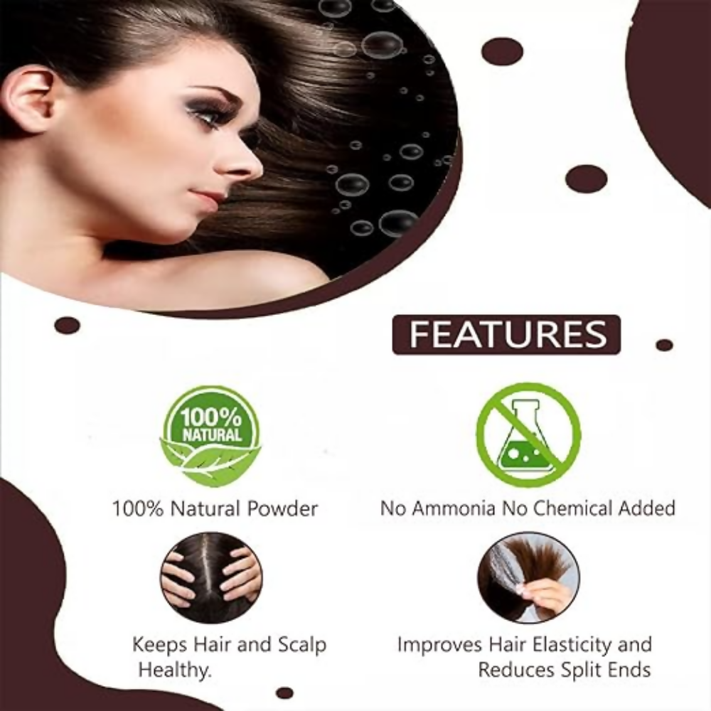 VedicAyurveda Henna Based Hair Colour, Natural brown and Chestnut Brown - Dista