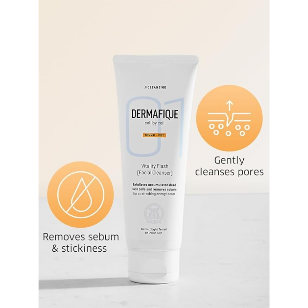 Dermafique Vitality Flash Facial Cleanser Exfoliating Face wash - Dista