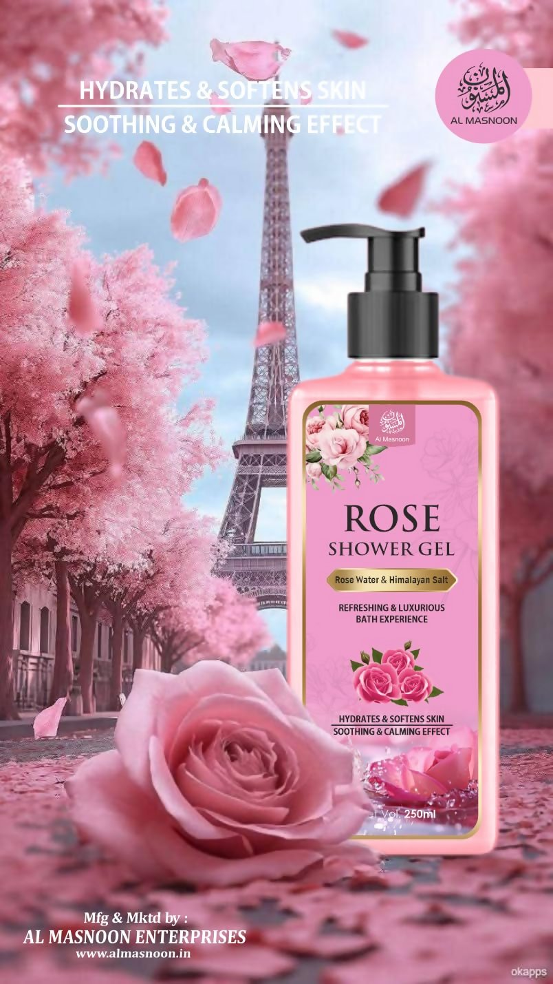 Al Masnoon Rose Shower Gel with Himalayan Pink Salt – Luxurious - Distacart