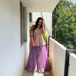 Thumbnail for Teeya Creation Purple Color Crunchy Silk Embroidery Work Festiwal Wear Salwar Suit