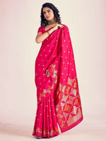 Thumbnail for Preksha Creation Banarasi Soft Silk Women Red Saree - Distacart