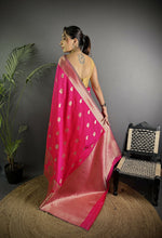 Thumbnail for Joban Fashion Hot Pink Banarasi Soft Lichi Silk Paisley Saree