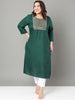 Sztori Plus Size Geometric Embroidered Thread Work Straight Kurta - Distacart