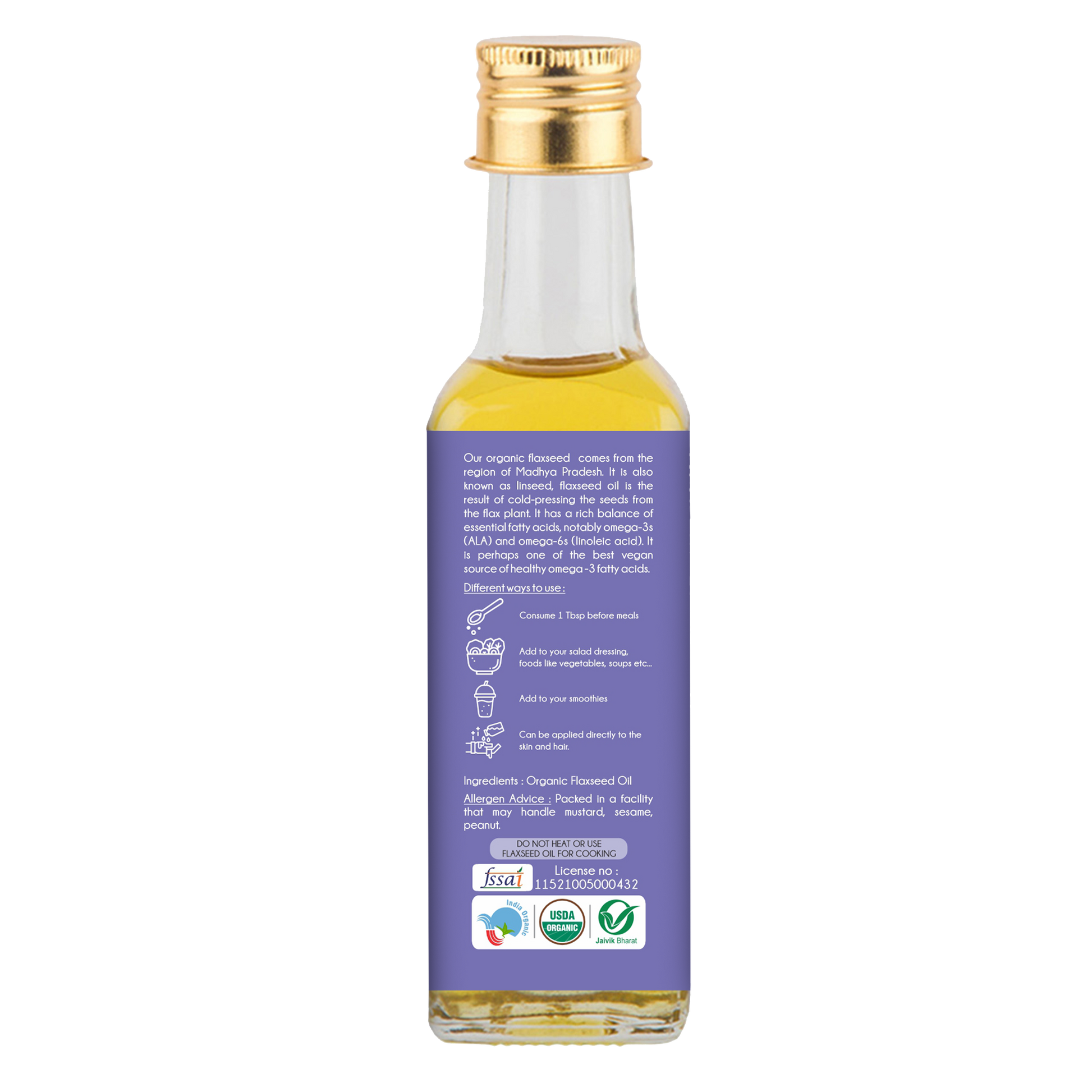 Praakritik Organic Flaxseed Oil - Distacart