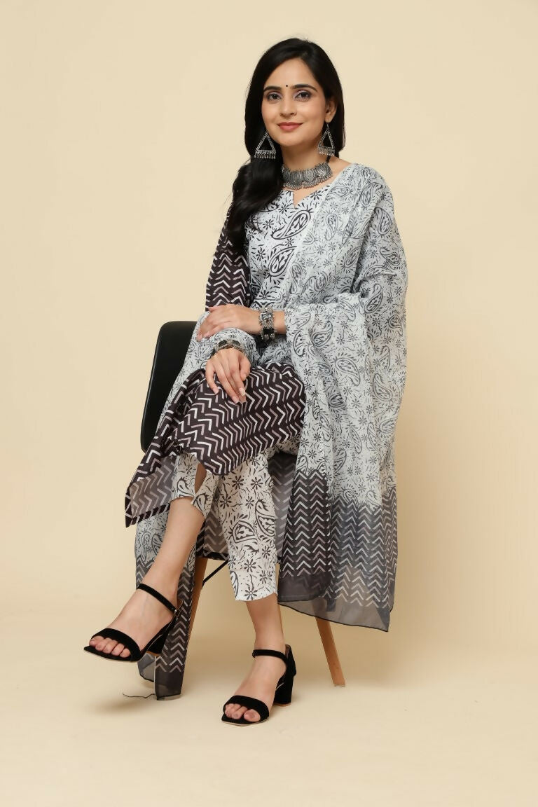 Designer Stylish Pink Cotton Blend Stitched Suit With Dupatta - Tanisha - Distacart