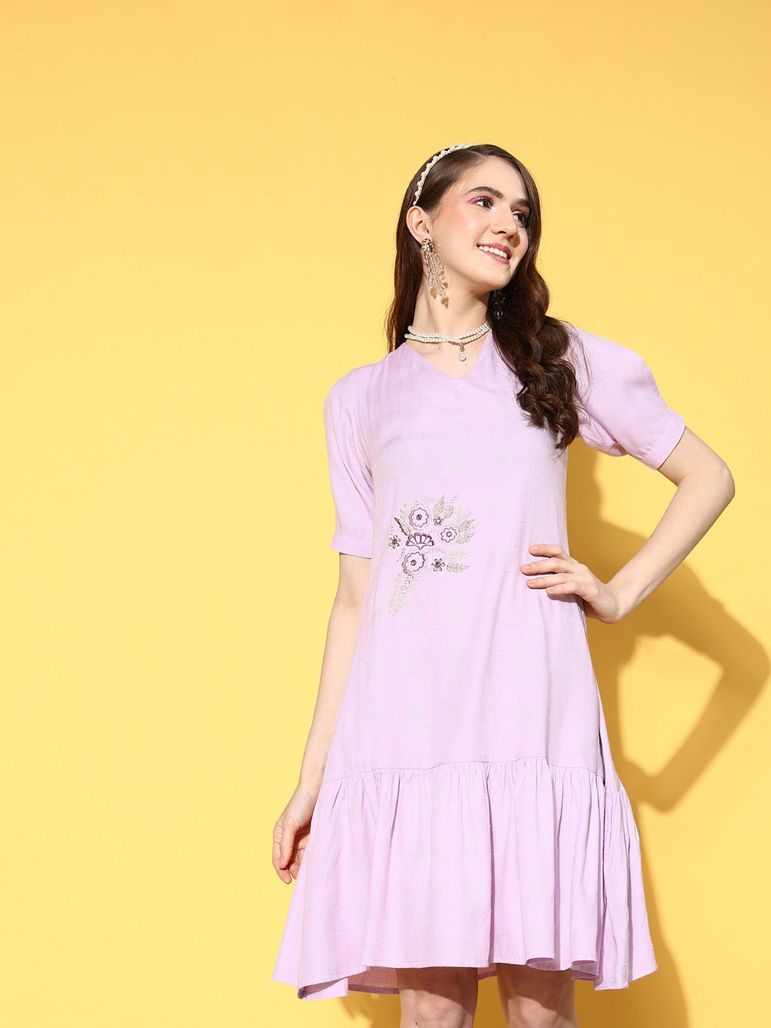 Yufta Floral A-Line Dress - Distacart