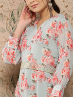 Thumbnail for Yufta Floral Chiffon A-Line Midi Dress