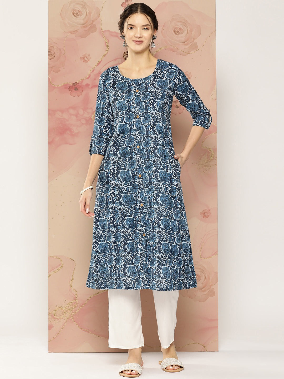 Yufta Floral Printed Kurta - Distacart