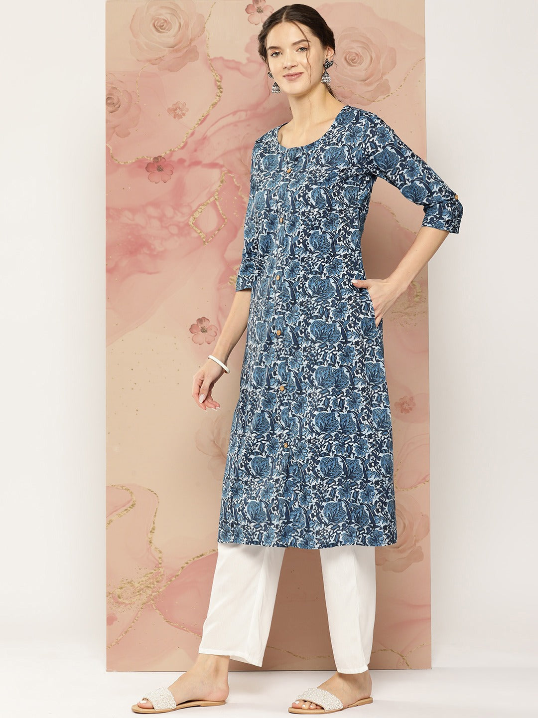 Yufta Floral Printed Kurta - Distacart
