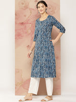 Thumbnail for Yufta Floral Printed Kurta - Distacart