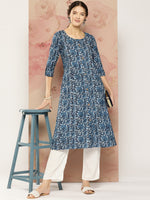 Thumbnail for Yufta Floral Printed Kurta - Distacart