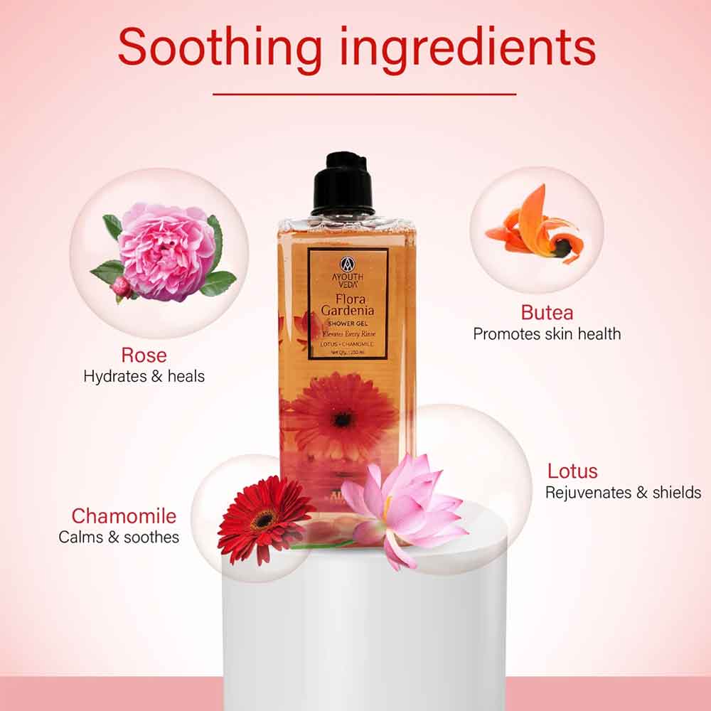 Ayouthveda Floral Gardenia Shower Gel - Distacart