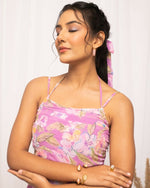 Thumbnail for FIORRA Women's Light Pink Georgette Floral Printed Dress - Distacart