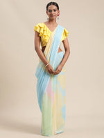 Thumbnail for Ahalyaa Women's Turquoise Colour Chiffon Digital Print Saree - Distacart