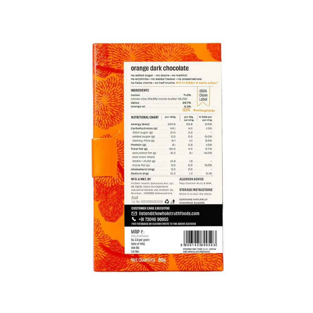 The Whole Truth Dark Chocolate - Orange
