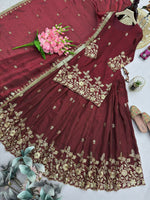 Thumbnail for Teeya Creation Womens New Latest Heavy Embroidery Sequins Work Lehenga Set - Red - Dista
