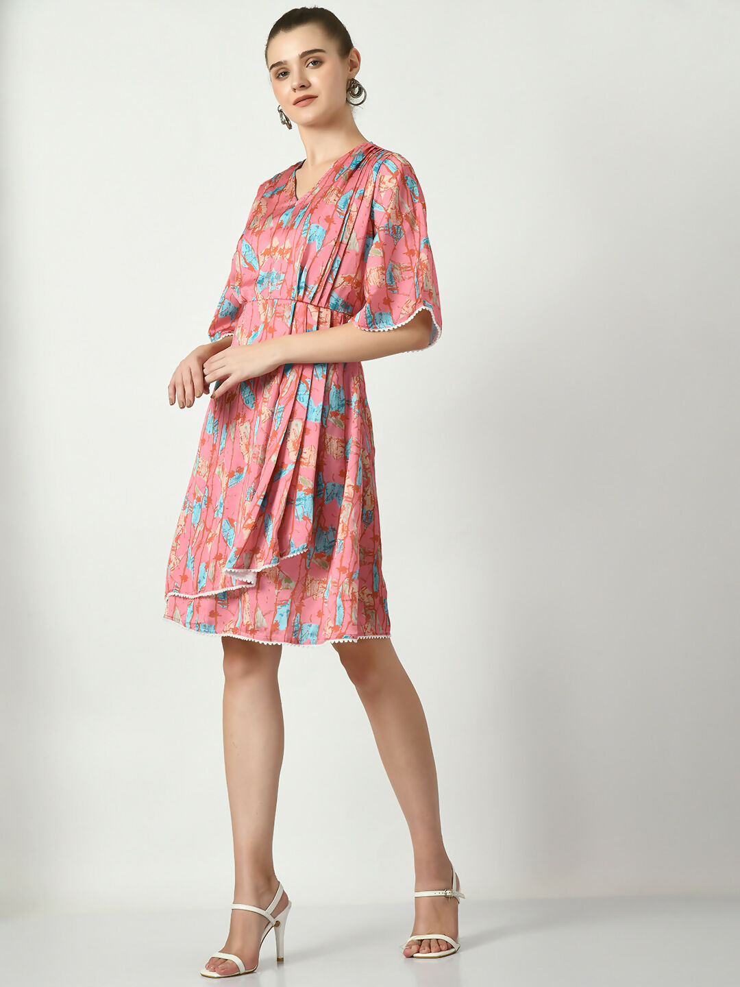 Myshka Women's Pink Printed Dress - Distacart