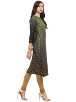 Thumbnail for Ahalyaa Women Olive Green Printed Straight Kurta - Distacart