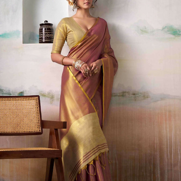 Astita Tissue Silk Pruple Saree