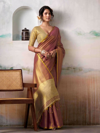 Astita Tissue Silk Pruple Saree