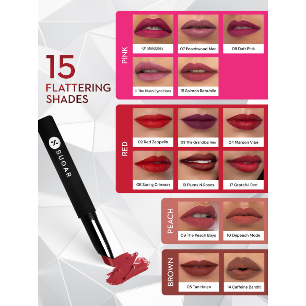 Sugar Cosmetics Matte Attack Transferproof Lipstick - 14 Caffeine Bandit - Dista